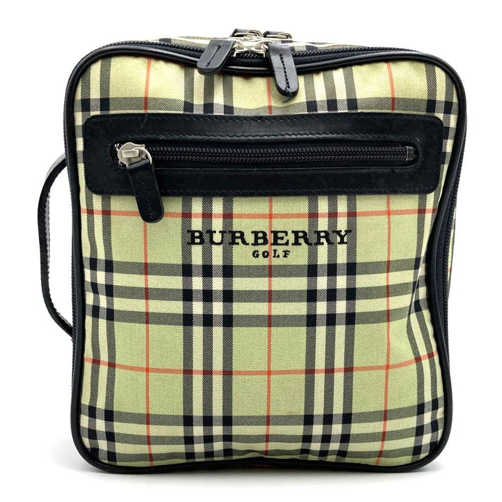 BURBERRY GOLF(バーバリー ゴルフ)ポーチ ノバチェック ナイロン/キャンバス グリーン Z13