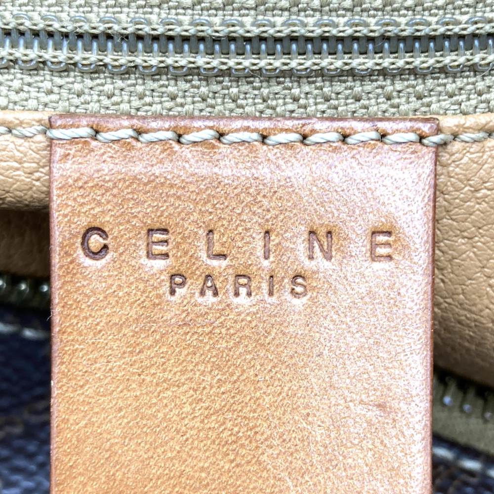 CELINE(セリーヌ) ヴィンテージ  2way ハンドバッグ ショルダーバッグ マカダム柄 ブラウン PVC レザー Z17