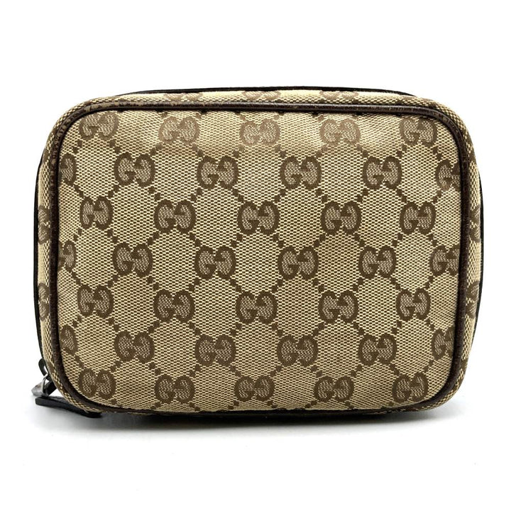 GUCCI(グッチ)ポーチ GGキャンバス ベージュ ブラウン 153129 Z13